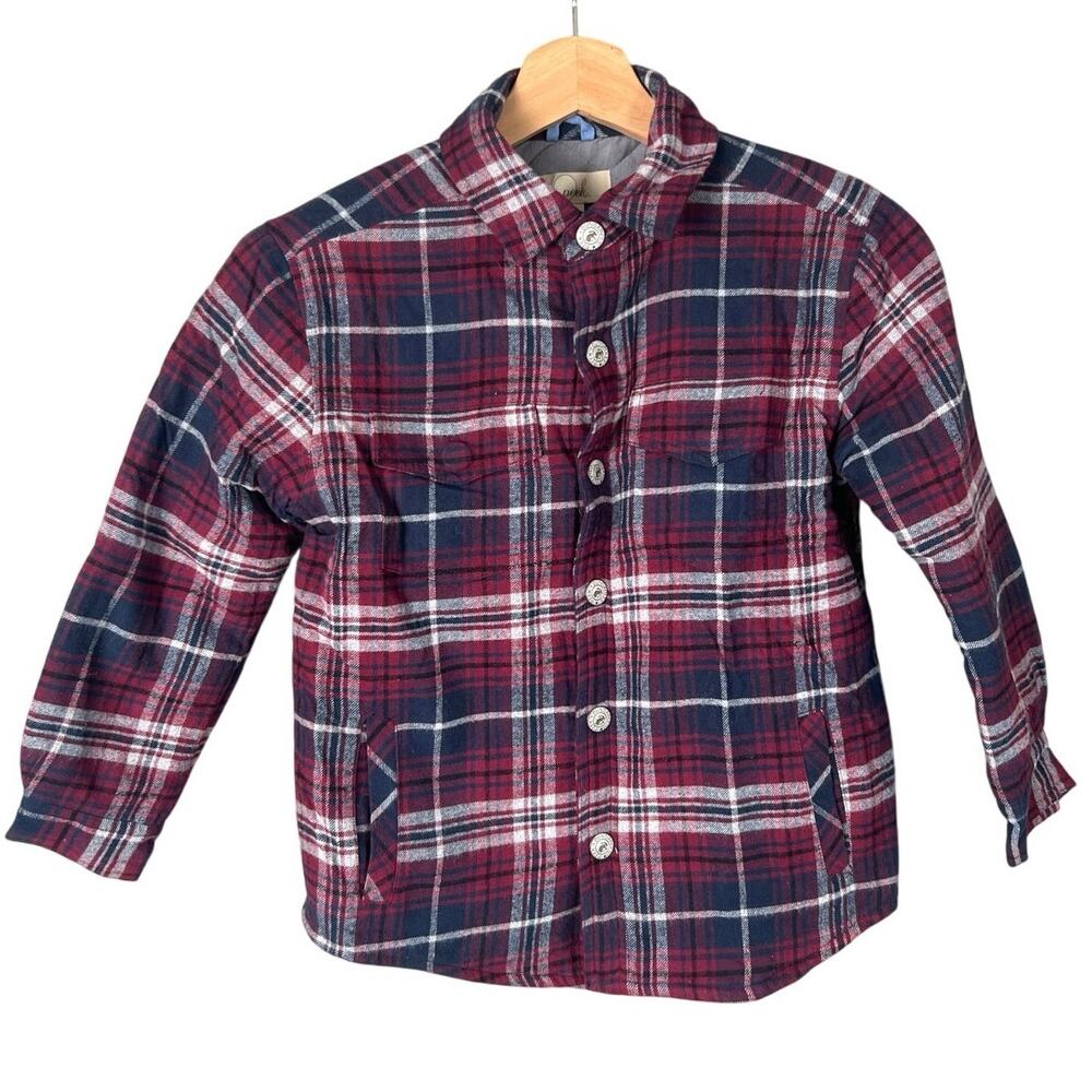 NWT Peek Small S 6 7 Aiden Plaid Flannel Button Down Outerwear